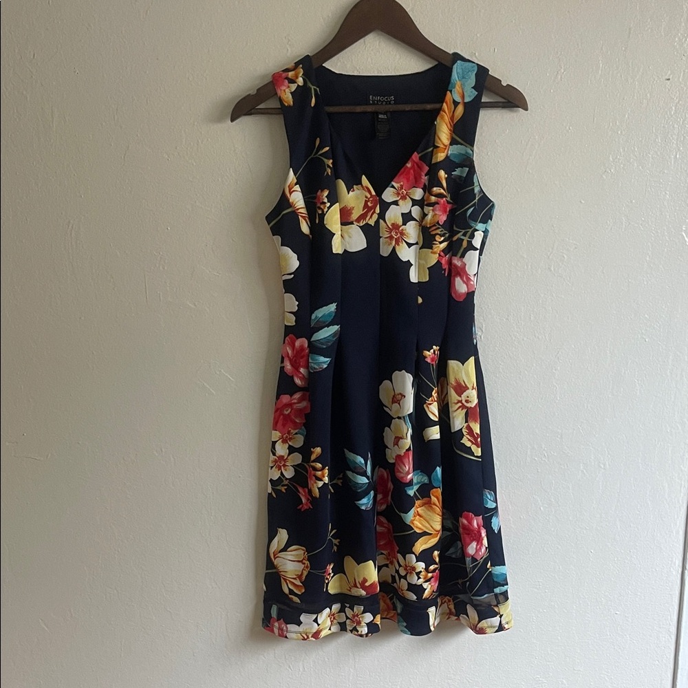 Enfocus Studio Navy Floral Dress